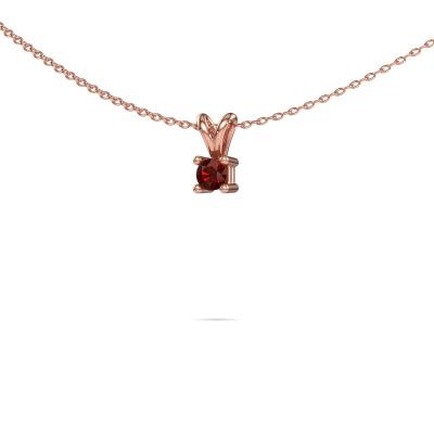 Collier Eline 585 or rose grenat 5 mm