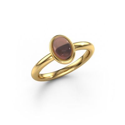 Ring Blossom OVL 2 585 gold smokey quartz 7x5 mm