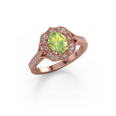 Verlobungsring Loni 585 Roségold Peridot 7,5x5,5 mm