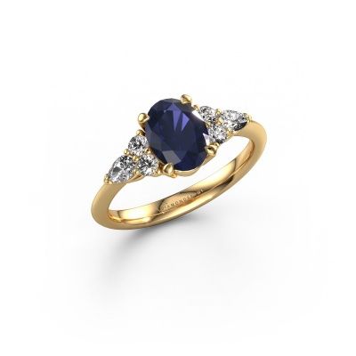Engagement ring Melani OVL 585 gold sapphire 8x6 mm