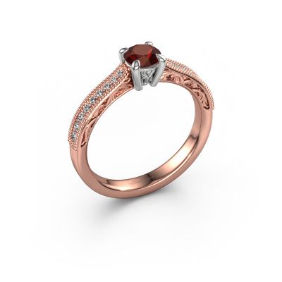 Verlobungsring Shonta RND 585 Roségold Granat 4.7 mm