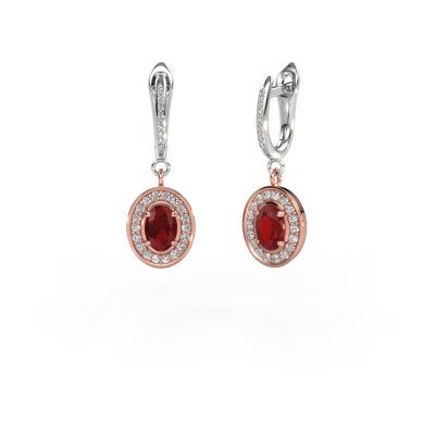 Pendants d'oreilles Layne 2 585 or rose rubis 7x5 mm