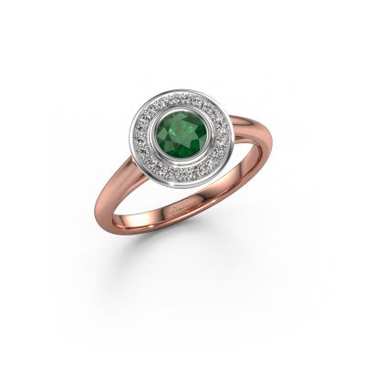 Verlobungsring Noud 1 RND 585 Roségold Smaragd 4.7 mm