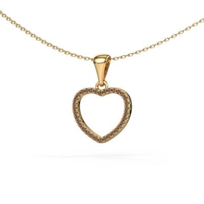 Anhänger Heart 6 585 Gold Braun Diamant 0.17 crt