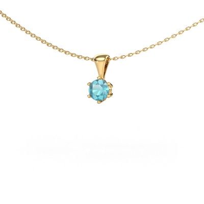 Collier Fay 585 or jaune topaze bleue 4.7 mm