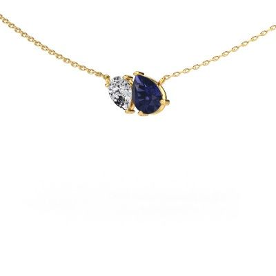 Pendant Toi et Moi PER PER 585 gold sapphire 8x6 mm