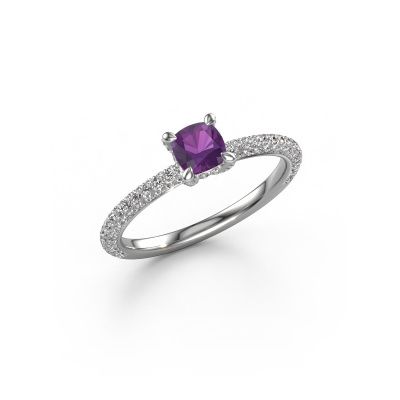 Verlobungsring Saskia 2 cus 950 Platin Amethyst 4.5 mm