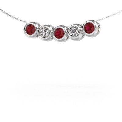 Necklace Kim 5 585 white gold ruby 4 mm