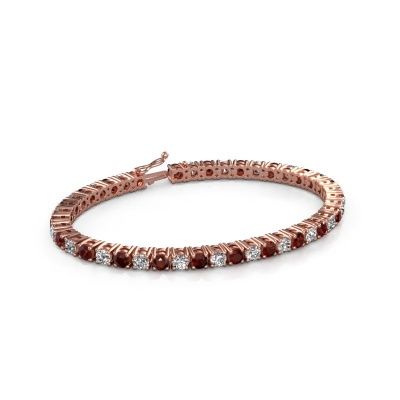 Tennis bracelet Karin 4 mm 585 rose gold garnet 4 mm