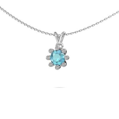 Pendant Carola 3 585 white gold blue topaz 6 mm