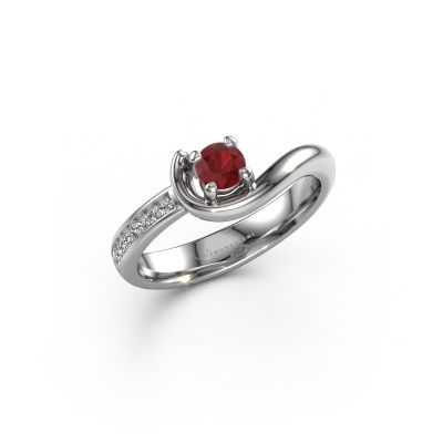 Engagement ring Ceylin 950 platinum ruby 4 mm