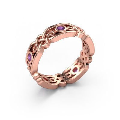 Ehering Rosa 585 Roségold Amethyst ±5x2 mm