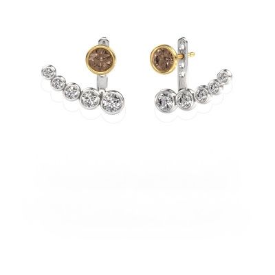 Boucles d'oreilles Wendy 585 or blanc diamant brun 2.19 crt