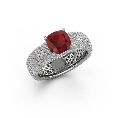 Engagement ring Darcy 950 platinum ruby 7 mm