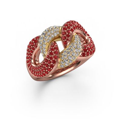 Ring Kylie 3 13mm 585 Roségold Rubin 0.8 mm