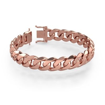 Cuban cuban link bracelet ±0.51 in 585 rose gold