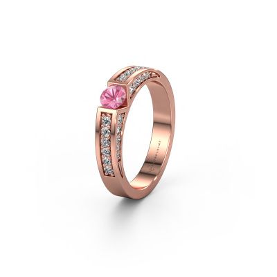 Wedding ring WH2098L 585 rose gold pink sapphire ±0.16x0.12in