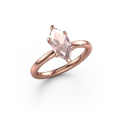 Engagement ring Simone MRQ 1 585 rose gold morganite champagne 11x5.5 mm