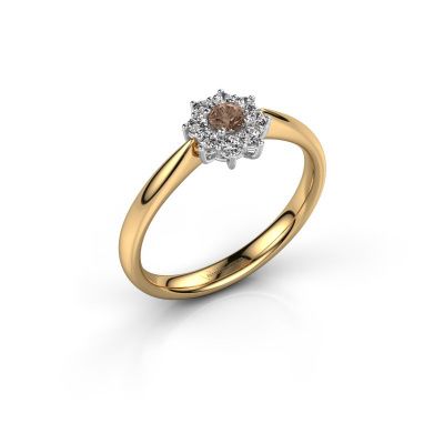 Verlobungsring Carolyn 1 585 Gold Braun Diamant 0.10 crt