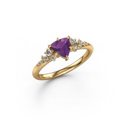 Ring Royce TRI 585 gold amethyst 6 mm
