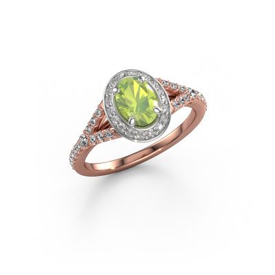 Verlobungsring Pamela OVL 585 Roségold Peridot 7x5 mm