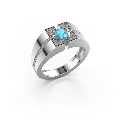 Men's ring Thijmen 950 platinum blue topaz 5 mm