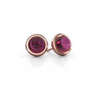 Stud earrings Jodi 585 rose gold rhodolite 4,5 mm