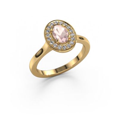 Ring Madelon 1 585 gold morganite champagne 7x5 mm