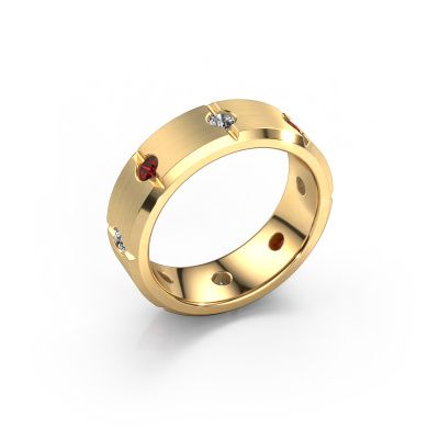 Men's ring Irwin 585 gold garnet 2.7 mm