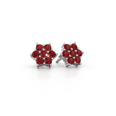 Stud earrings Bonita 950 platinum ruby 2.4 mm