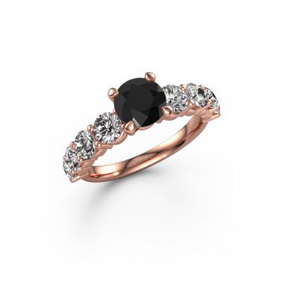 Bague de fiançailles Deja 585 or rose diamant noir 1.30 crt