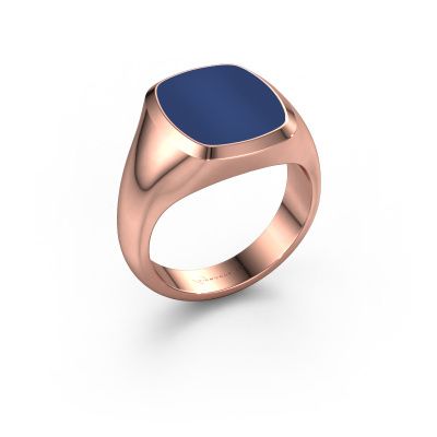 Signet ring Benjamin 3 585 rose gold lapis 14x12 mm