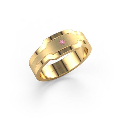 Men's ring Guido 585 gold tourmaline pink 2 mm