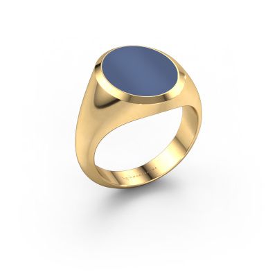 Zegelring Herman 4 585 goud blauw lagensteen 15x12 mm