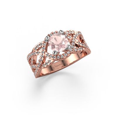 Ring Jeni 585 rose gold morganite champagne 6.5 mm