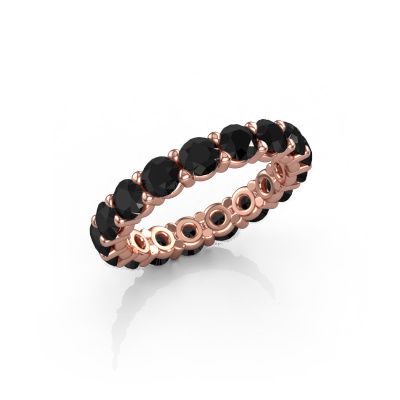 Vorsteckring Heddy rnd 3.7 585 Roségold Schwarz Diamant 4.08 crt