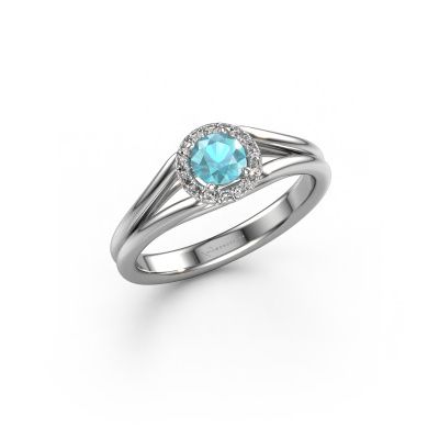 Engagement ring Verla rnd 1 950 platinum blue topaz 4.7 mm