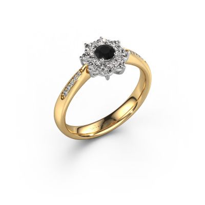 Bague de fiançailles Carolyn 2 585 or jaune diamant noir 0.18 crt