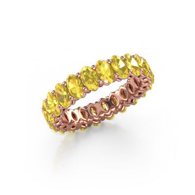 Stackable ring Heddy OVL 3x5 585 rose gold yellow sapphire 5x3 mm