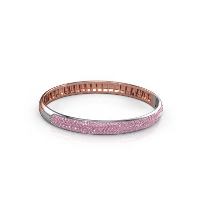 Bracelet jonc Emely 7mm 585 or rose saphir rose 1.2 mm