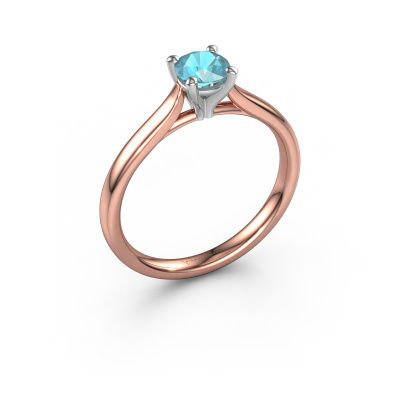 Verlobungsring Mignon rnd 1 585 Roségold Blau Topas 5 mm