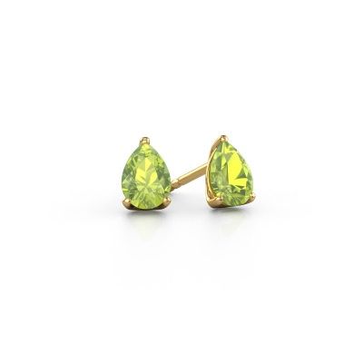 Clous d'oreilles Sam PER 585 or jaune péridot 7x5 mm