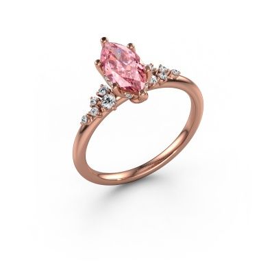 Engagement ring Emma MRQ 585 rose gold pink lab grown diamond 10x5 mm