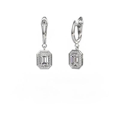 Drop earrings Dodie 1 585 white gold diamond 0.70 crt