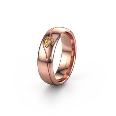 Wedding ring WH0168L36AP 585 rose gold yellow sapphire ±0.24x0.07 in