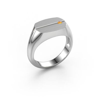 Herren ring Stijn 585 Weißgold Citrin 2 mm