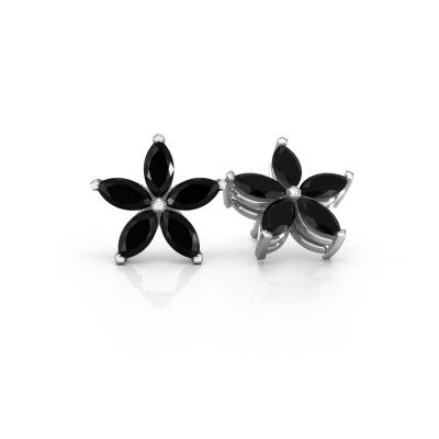 Clous d'oreilles Sylvana 950 platine diamant noir 1.68 crt