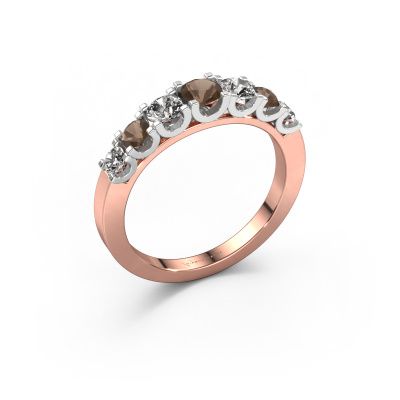 Ring Selina 3 585 rose gold smokey quartz 3.7 mm