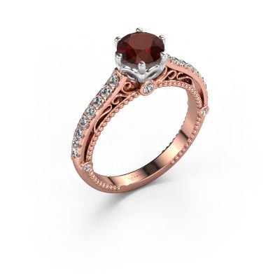 Engagement ring Venita 585 rose gold garnet 6.5 mm