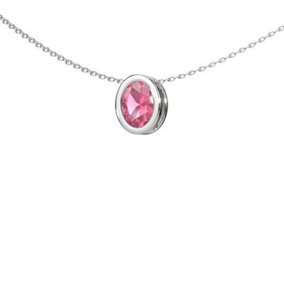 Pendant Lavon OVL 585 white gold pink sapphire 7,5x5,5 mm
